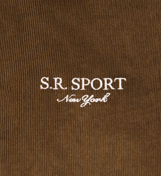 SR Sport Corduroy Varsity Jacket - Brown/White