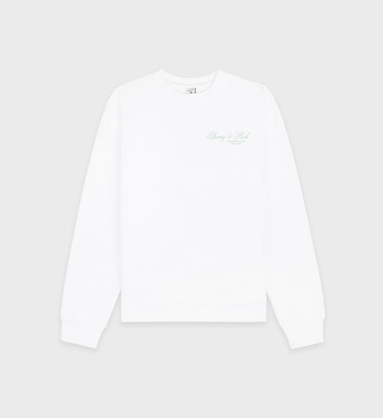 Villa Crewneck - White/Jade