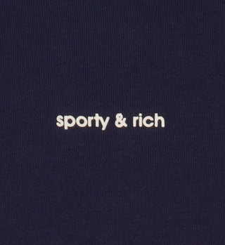 V-Neck Sweatshirt - Navy/Cream