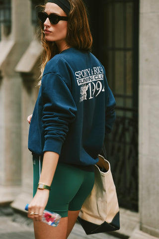 Finish Line Crewneck - Navy/White