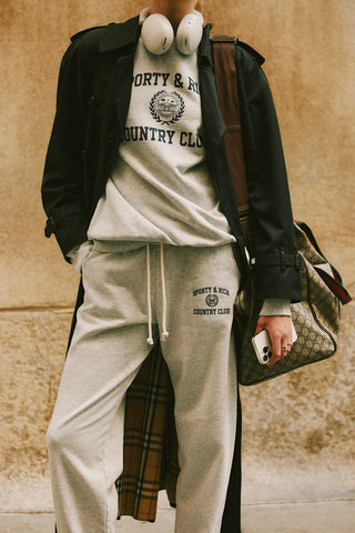 Varsity Crest Sweatpant - Heather Gray/Navy