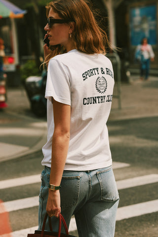 Varsity Crest T-Shirt - White/Navy