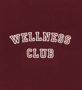 Wellness Club Cropped Crewneck - Merlot/Cream