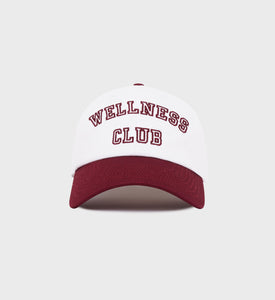 Wellness Club Hat - White/Merlot