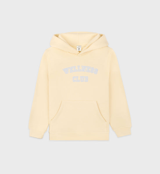 Hoodie enfant Wellness Club - Amande/Bleu Chine