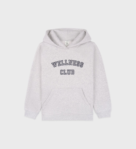 Hoodie enfant Wellness Club - Gris Chiné/Noir