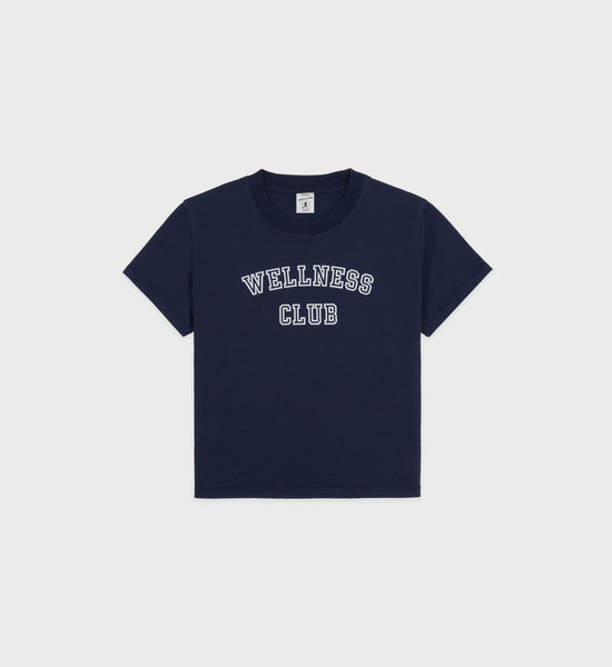 T-Shirt enfant Wellness Club - Marine/Blanc