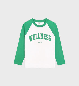Wellness Ivy Baseball Tee - White/Verde