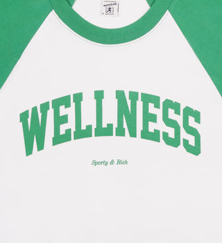 Wellness Ivy Baseball Tee - White/Verde