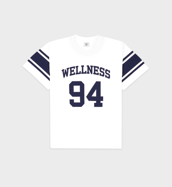 Wellness 94 Rugby Tee - White/Navy