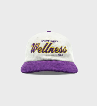 Wellness Club Corduroy Hat - White/Purple