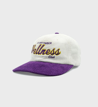 Wellness Club Corduroy Hat - White/Purple