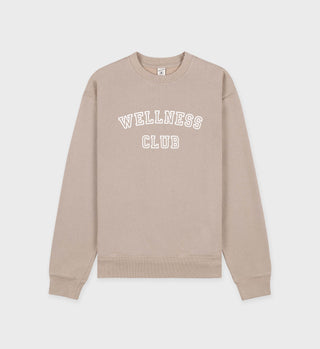 Wellness Club Flocked Crewneck - Elephant/White