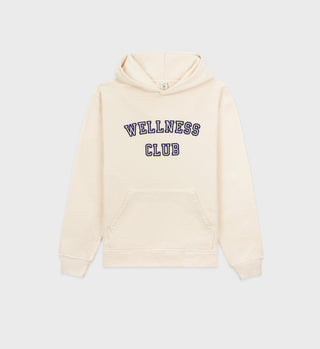 Wellness Club Flocked Hoodie - Cream/Navy