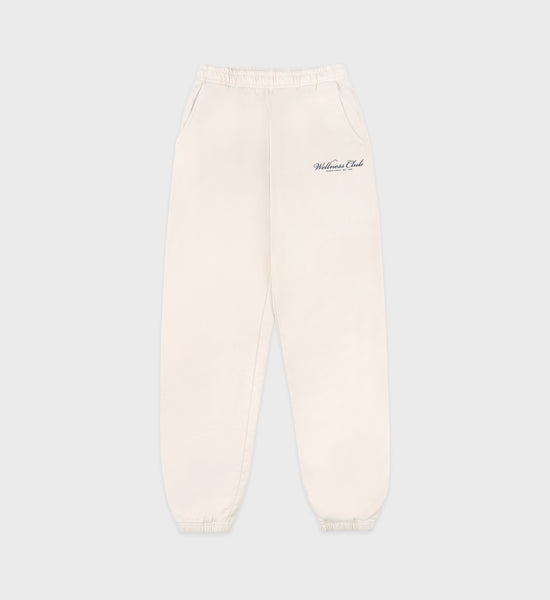 Wellness Club Embroidered Sweatpant - Cream/Navy
