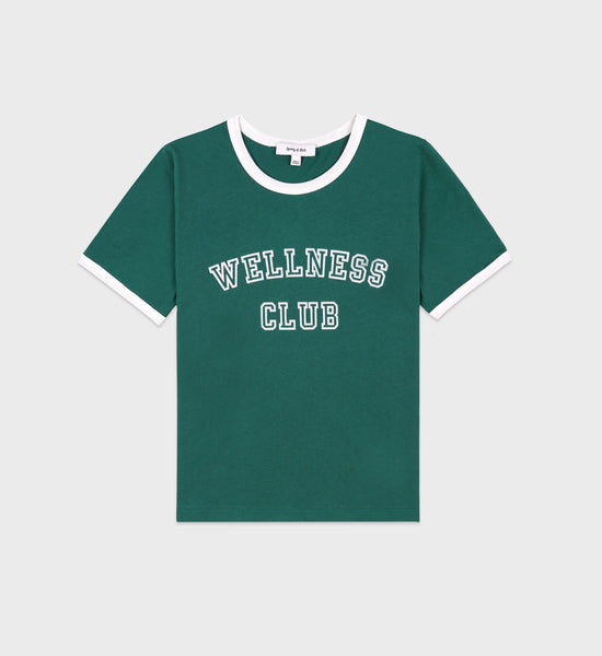 Wellness Club Ringer Tee - Alpine/White