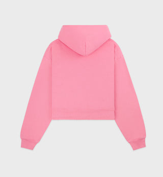 Wellness Ivy Cropped Hoodie - Candy/White