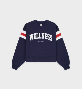 Wellness Ivy Rugby Crewneck - Navy/Red/White