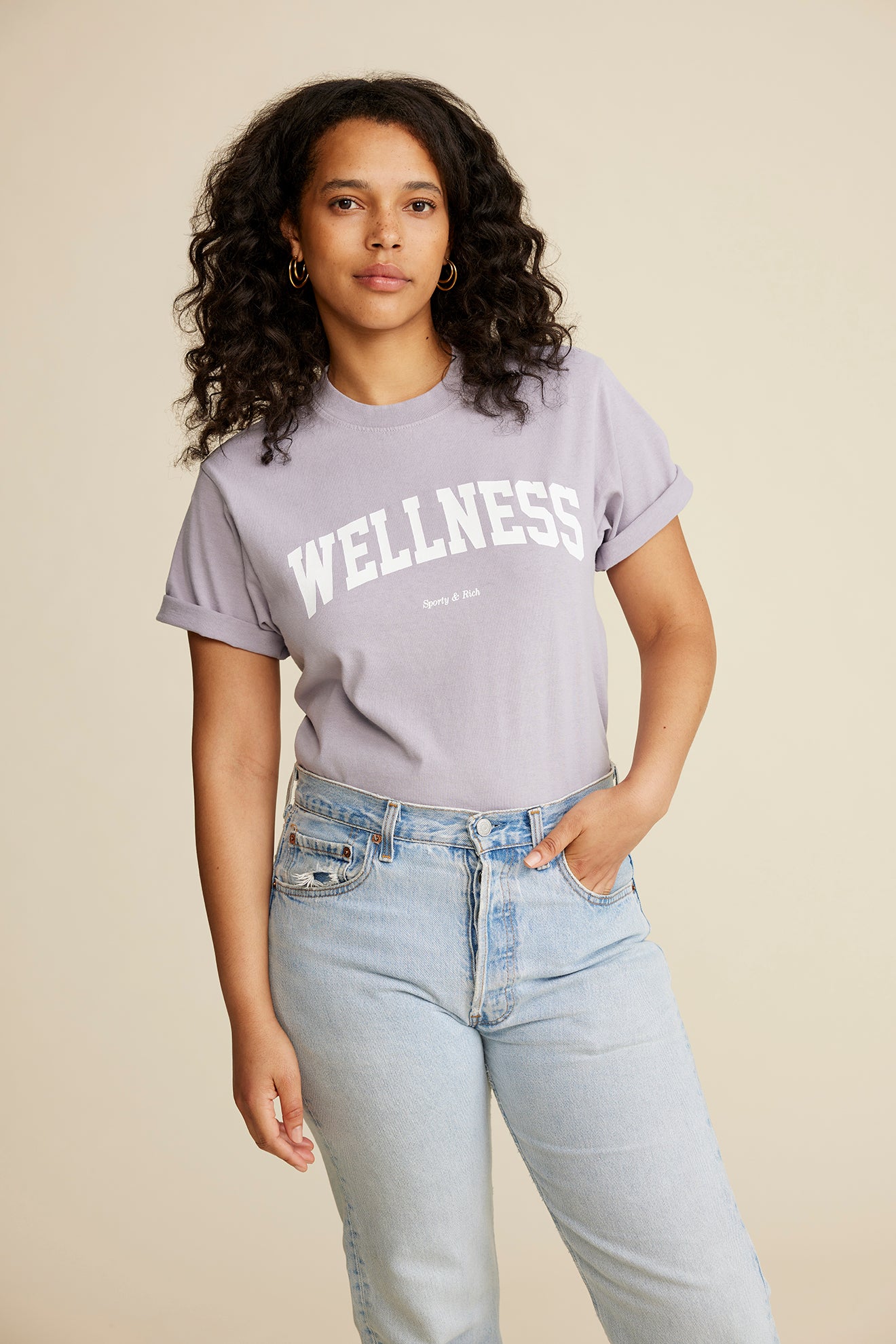 Wellness Ivy T-Shirt - Faded Lilac/White