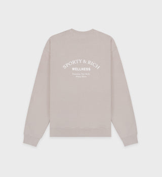 Wellness Studio Crewneck - Dove/White