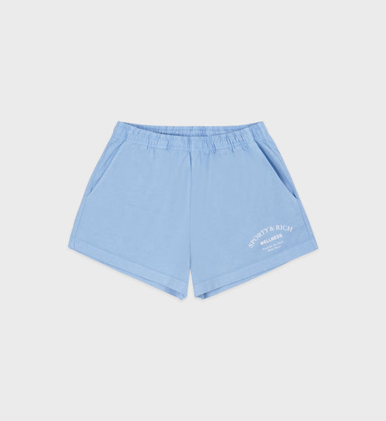 Wellness Studio Disco Short - Sky Blue/White