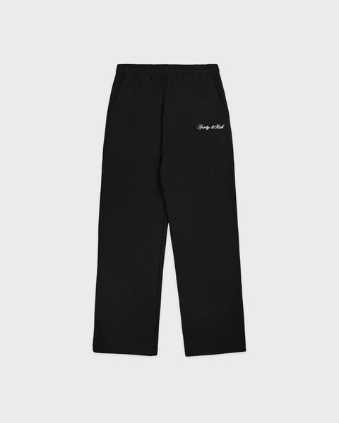 Signature Logo Embroidered Wide Sweatpant - Black/White