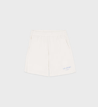 Wimbledon Gym Short - Milk/Washed Hydrangea