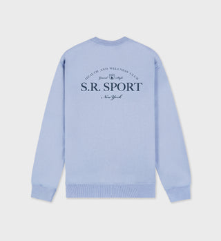 Wimbledon Crewneck - Washed Hydrangea/Navy