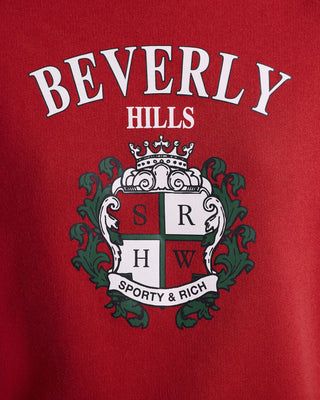 Beverly Hills Crest Soft Crewneck - Ruby