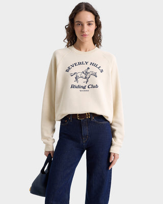 Beverly Hills Riding Club Soft Crewneck - Cream/Navy