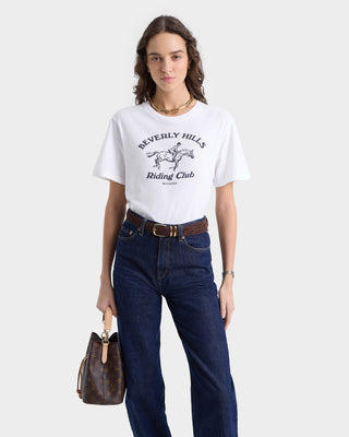 Beverly Hills Riding Club Soft T-Shirt - White/Navy