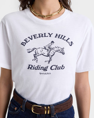 Beverly Hills Riding Club Soft T-Shirt - White/Navy