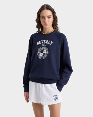 Beverly Hills Crest Soft Disco Short - White/Navy