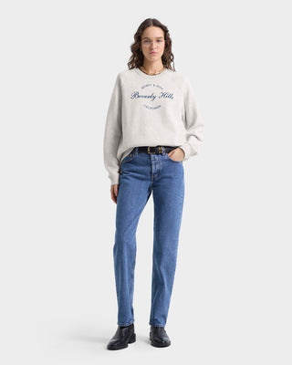 Beverly Script Soft Crewneck - Heather Gray/Navy