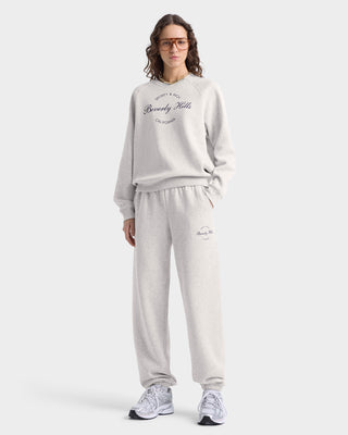 Beverly Script Soft Sweatpant - Heather Gray/Navy