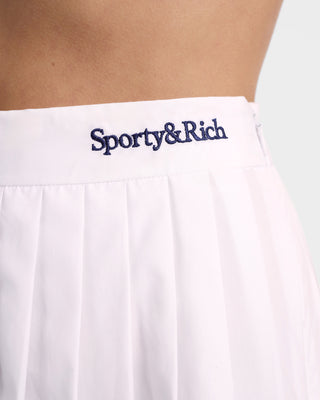 Serif Logo Anae Skirt - White/Dark Navy