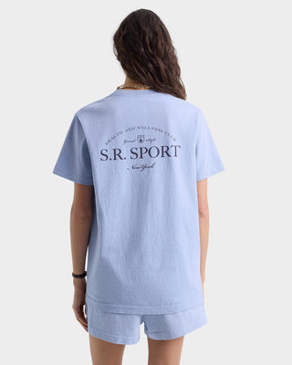 Wimbledon T-Shirt - Washed Hydrangea/Navy