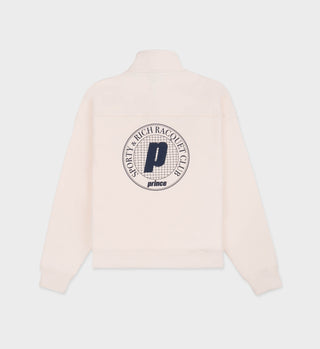 Net Quarter Zip - Cream/Navy