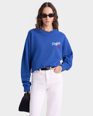 Dodgers Serif Crewneck - Team Blue/White