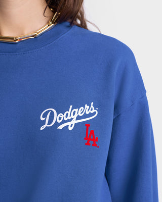 Dodgers Serif Crewneck - Team Blue/White