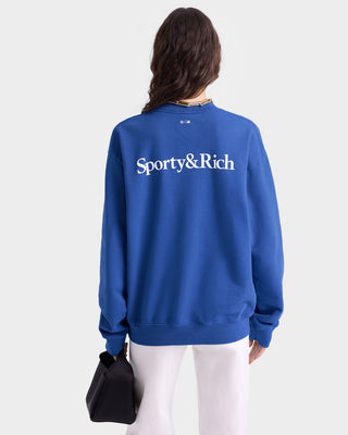 Dodgers Serif Crewneck - Team Blue/White