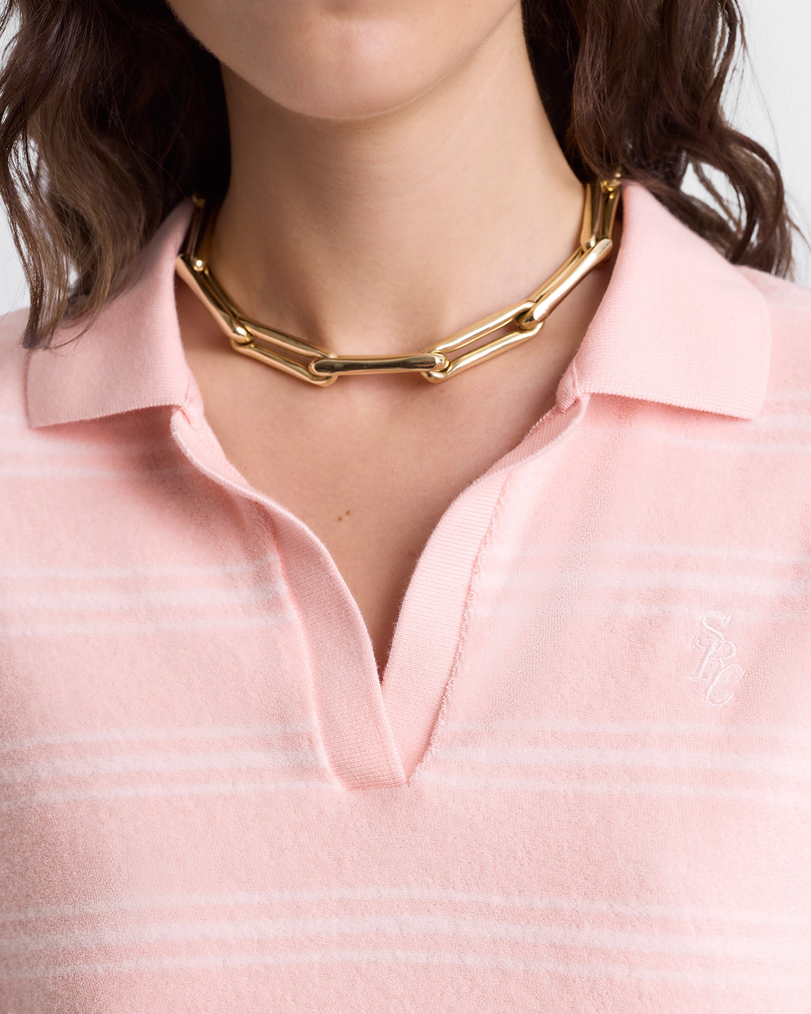 SRC Terry Polo Pink Dolphin Striped - Main Image