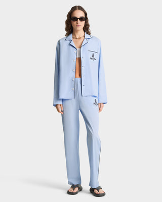Cosabella Women's Bella Long Sleeve PJ Set | Pima Cotton & Modal | Top & Drawstring Boxer Shorts