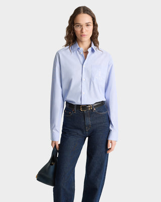 Vendome Oversized Shirt - Light Blue Striped