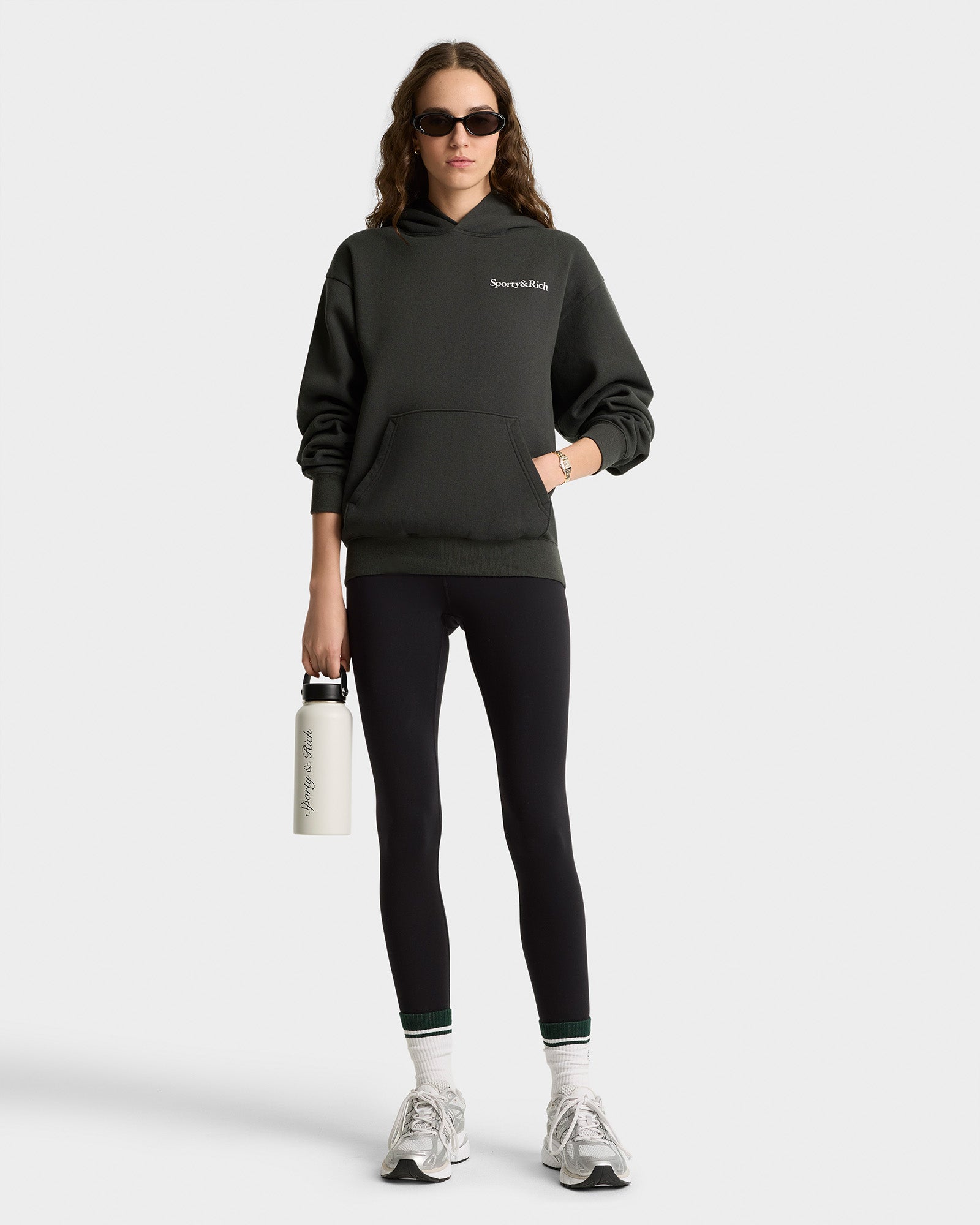 Sporty&Rich｜HOODIES/SWEATS (Health Initiative Hoodie - HWCNY Hoodie - Faded Black/White – Sporty & Rich