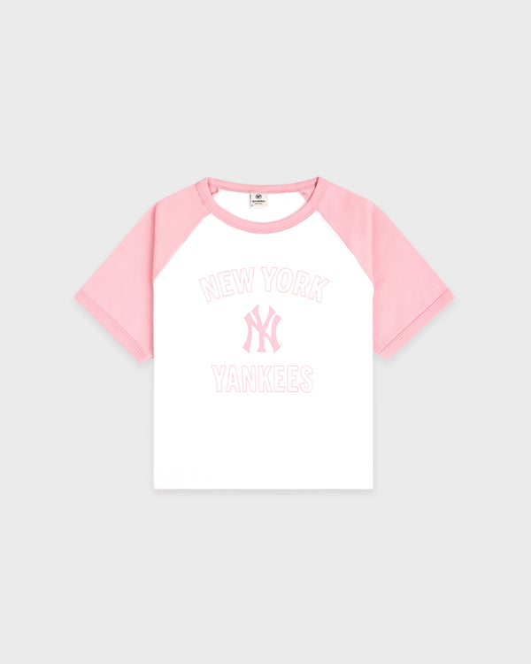 Yankees Arch Baby Baseball Tee - White/Candy