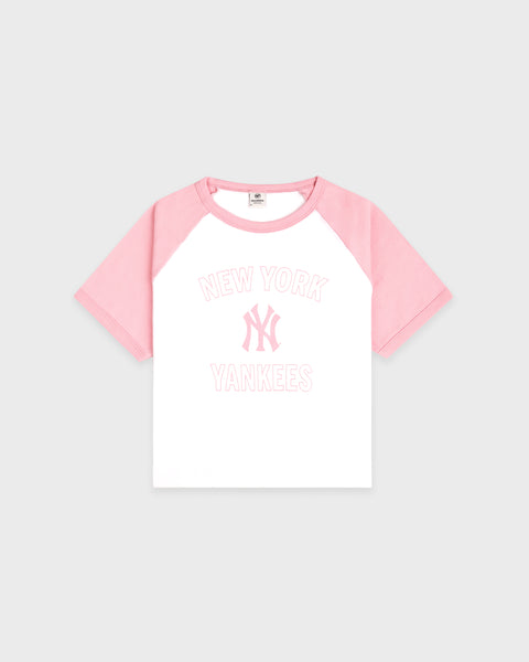 Yankees Arch Baby Baseball Tee - White/Candy