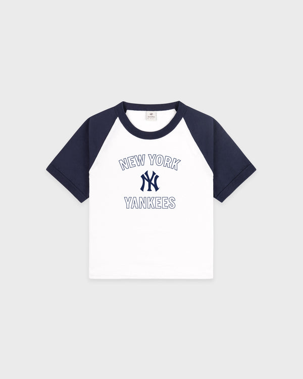 Yankees Arch Baby Baseball Tee - White/Dark Navy