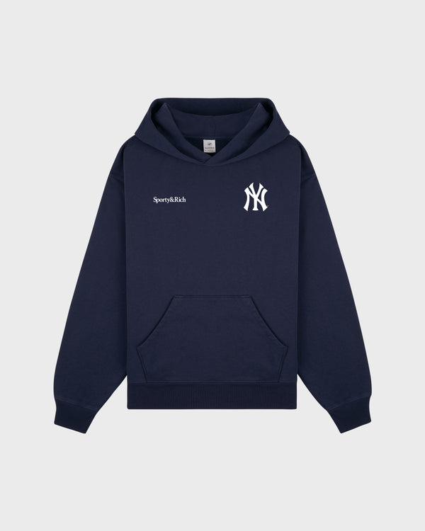 Yankees Curve Hoodie - Dark Navy/White