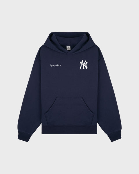 Yankees Curve Hoodie - Dark Navy/White